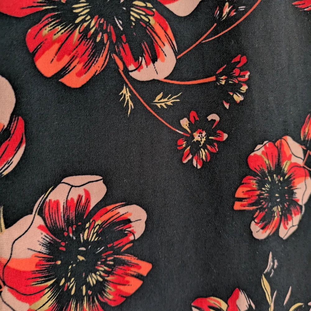 Free People Black Pink Floral Print Strappy Top Camisole V-neck Coquette